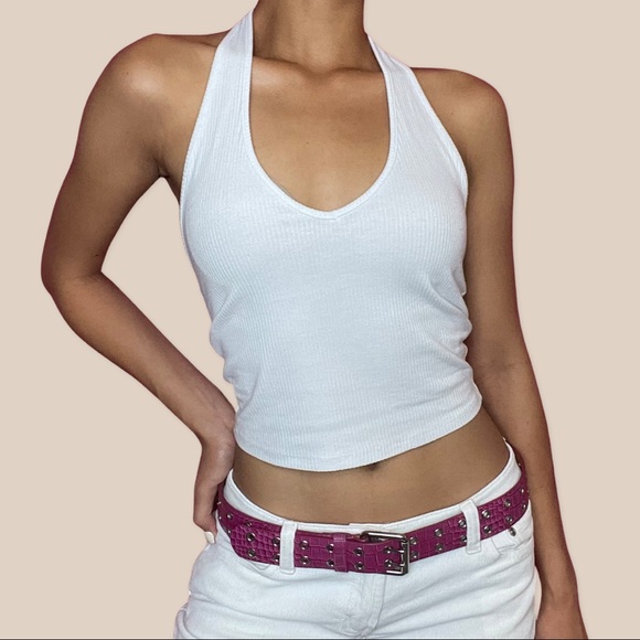 Pink Croc leather grommet belt 🥋 - Picture 2 of 3